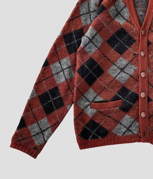 Vintage 60s Argyle Mohair Cardigan