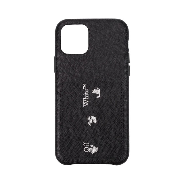 OFF-WHITE オフホワイト メンズ iPhoneケース レザー ブラック