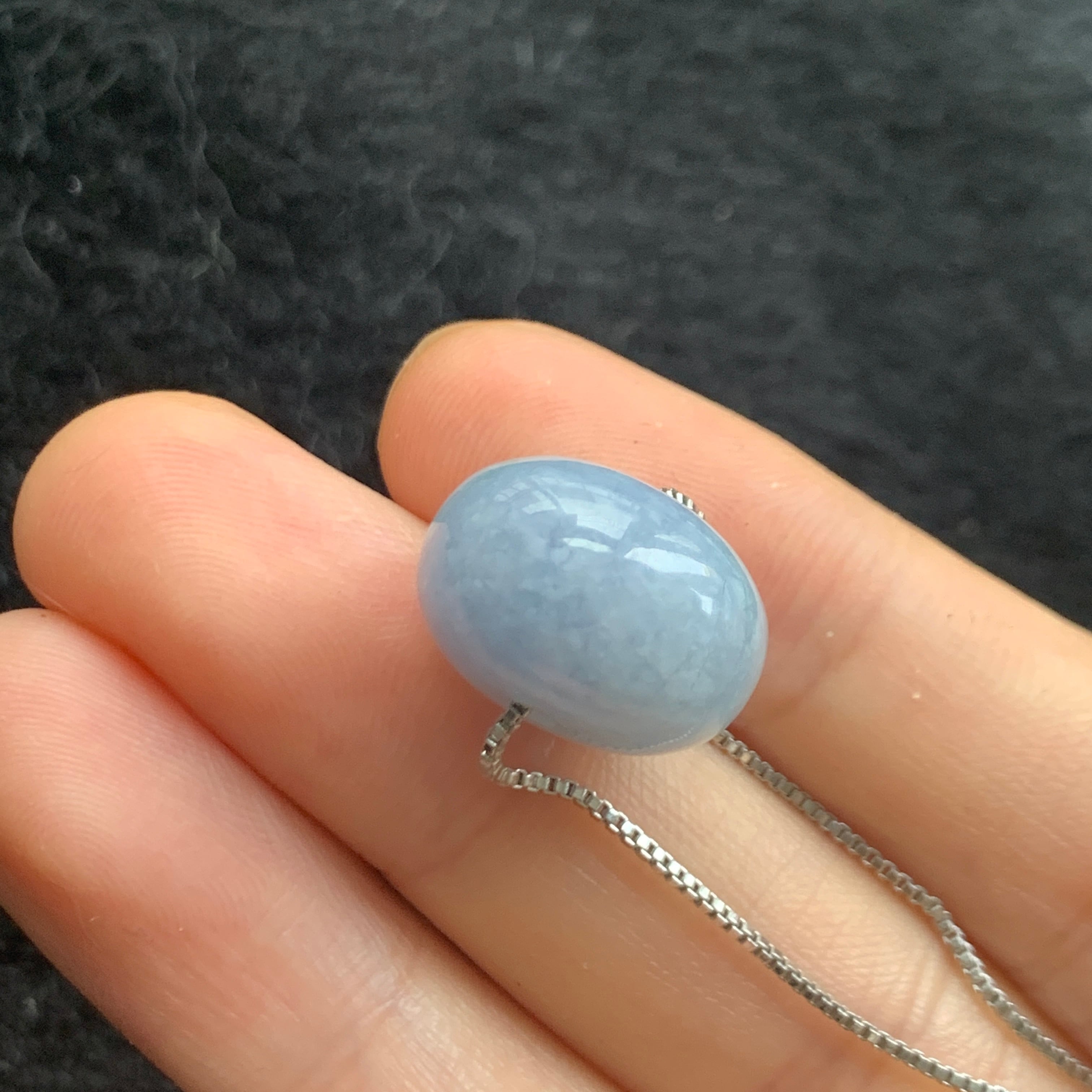 本翡翠ネックレス 藍紫 ミャンマー産 大玉 希少 お買い得品 s925銀  