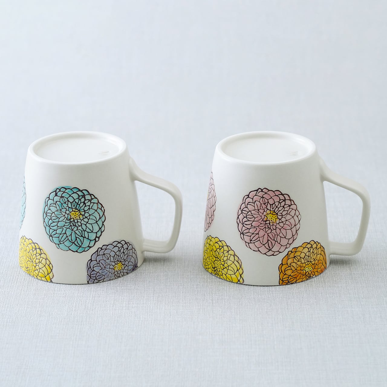 花花マグカップ（ブルー・ピンク） | 菊祥陶器／工房祥sho～ Kikusho