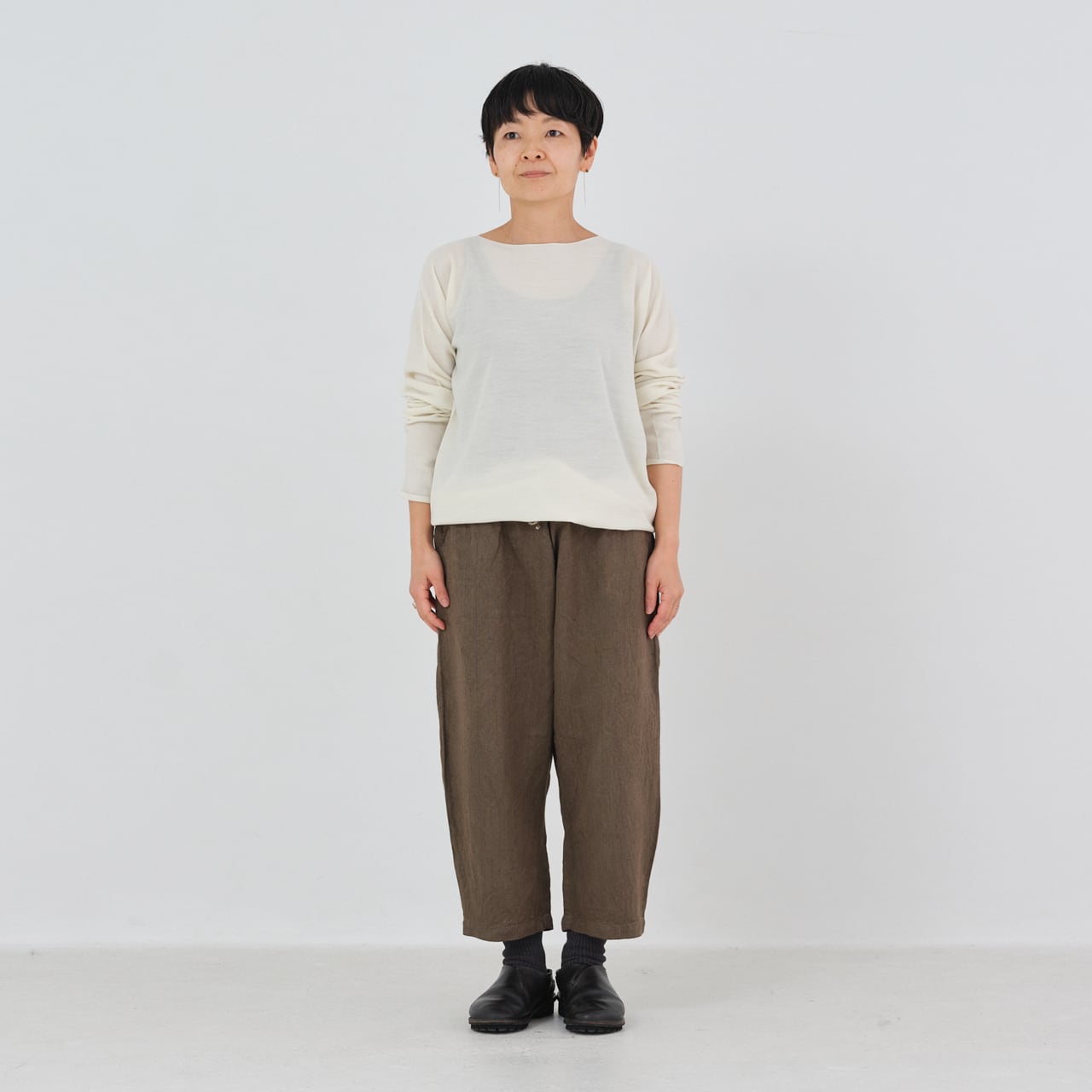 綾織大麻パンツ2 草木濃染（藍×鬱金×墨,胡桃:濃／size1,2）PT-146DC