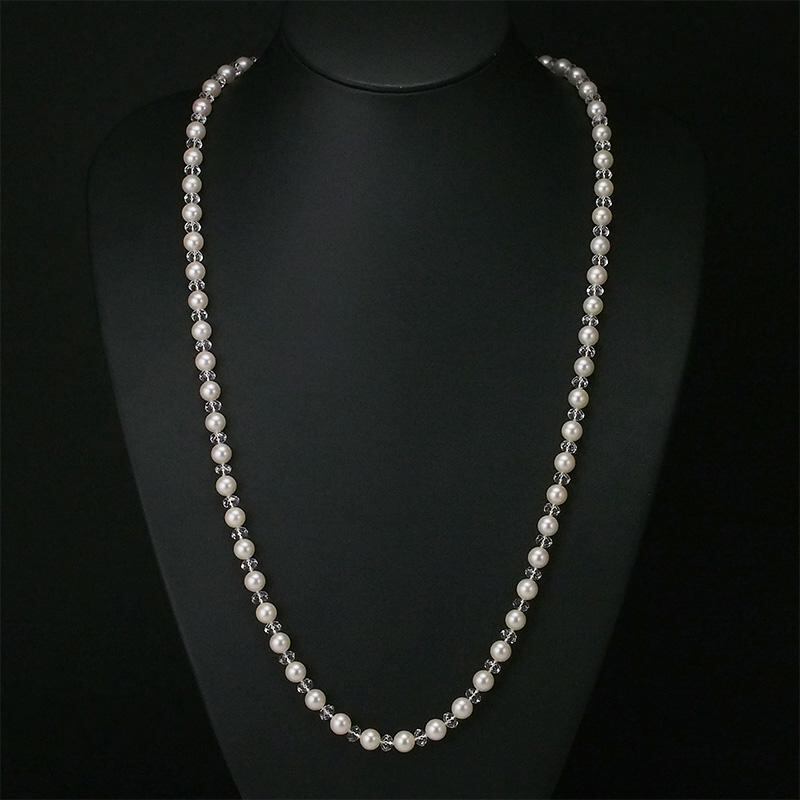 タサキ TASAKI パールヴァリエ クリスタル 約7.0mm～7.5mm ロング