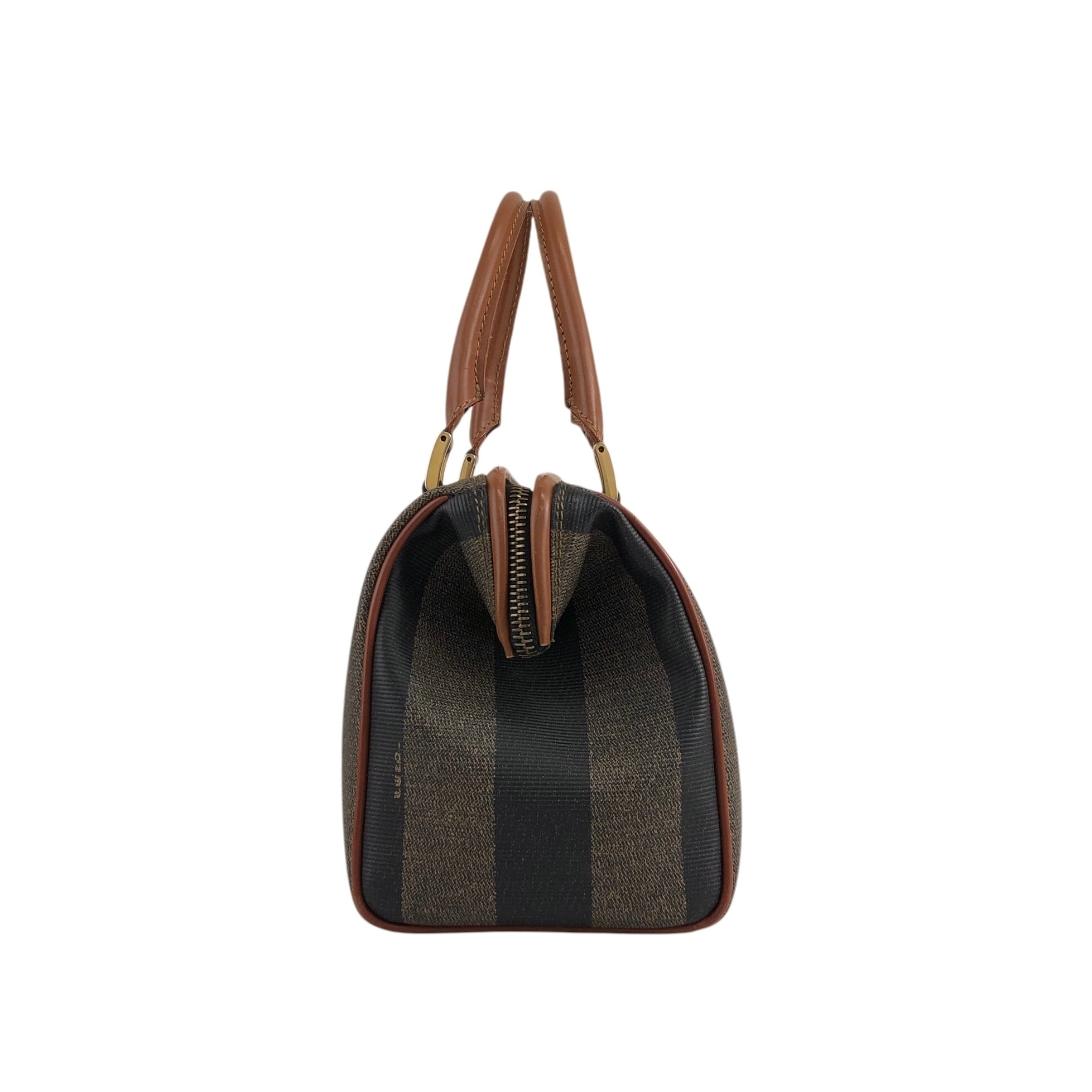 FENDI フェンディ ペカン ショルダーバッグ ブラウン ロゴ PVC レザー FENDI フェンディ ペカン ショルダーバッグ ブラウン ロゴ PVC レザー
