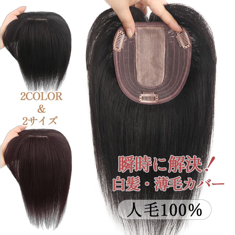部分ウィッグ自然 カバーウィッグ 人毛つむじ ヘアピース 返品OK 部分