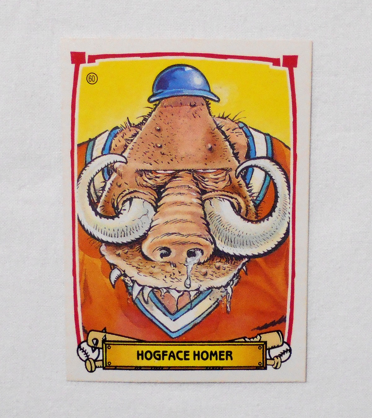 【NO.60A HOGFACE HOMER [BASEBALLS GREATEST GROSS OUTS STICKERS & BUBBLE
