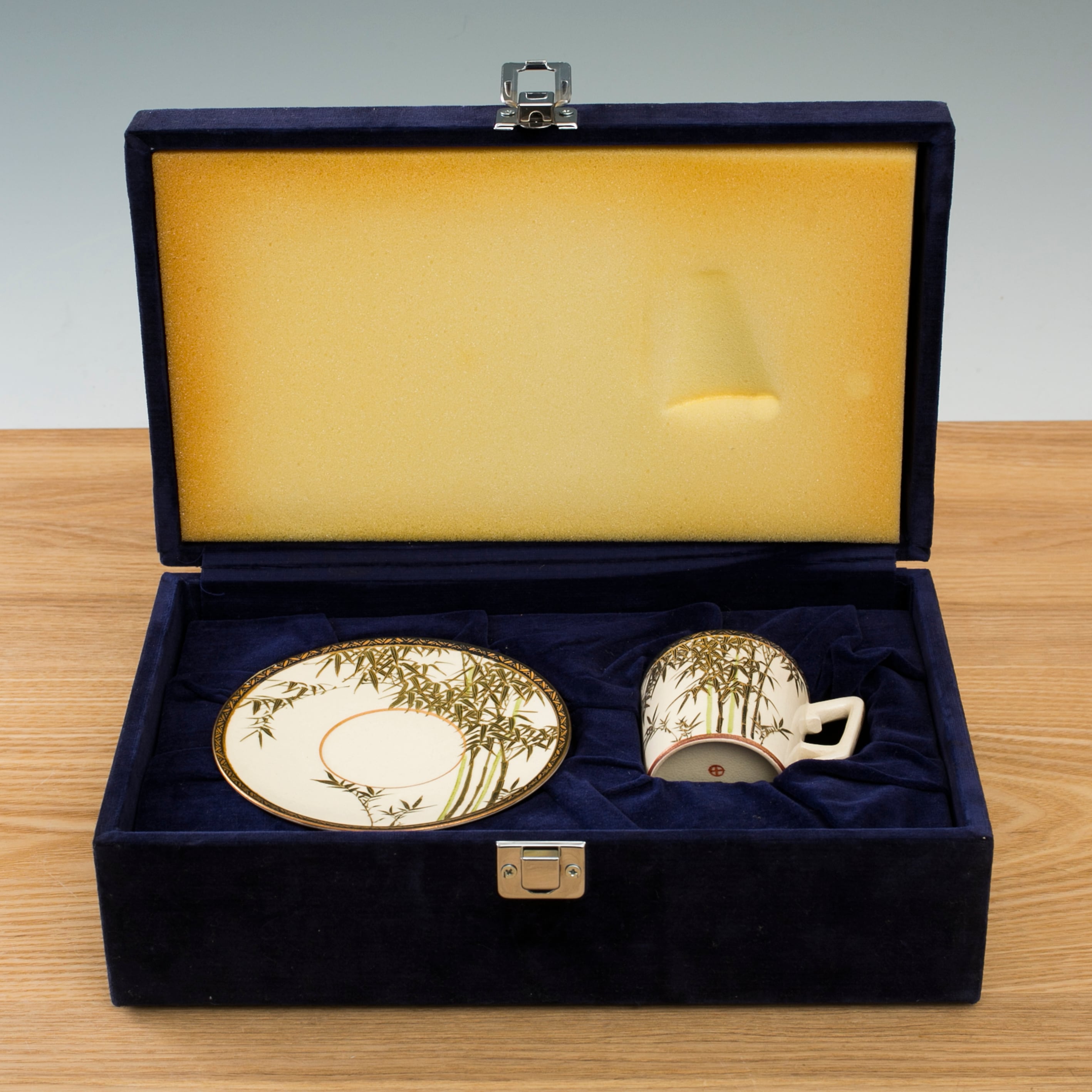 薩摩焼 カップ＆ソーサー デミタス コーヒー 竹図 アンティーク 日本古