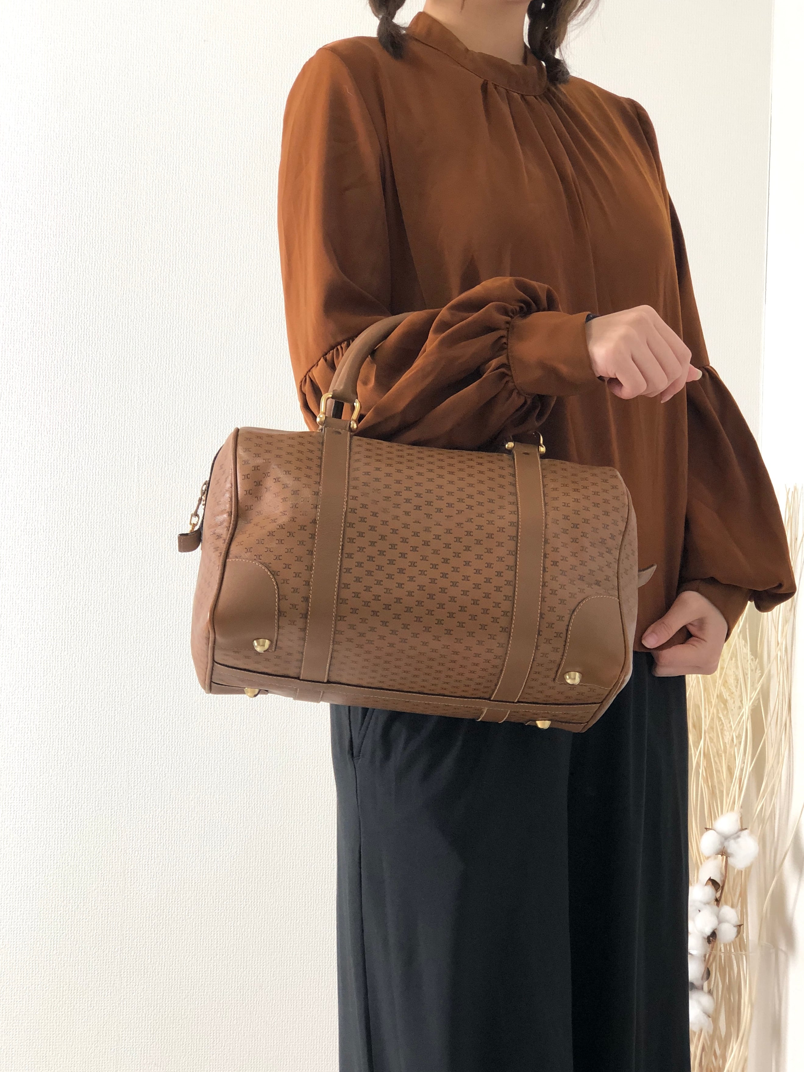 CELINE セリーヌ トリオンフ PVC レザー ボストンバッグ ハンドバッグ