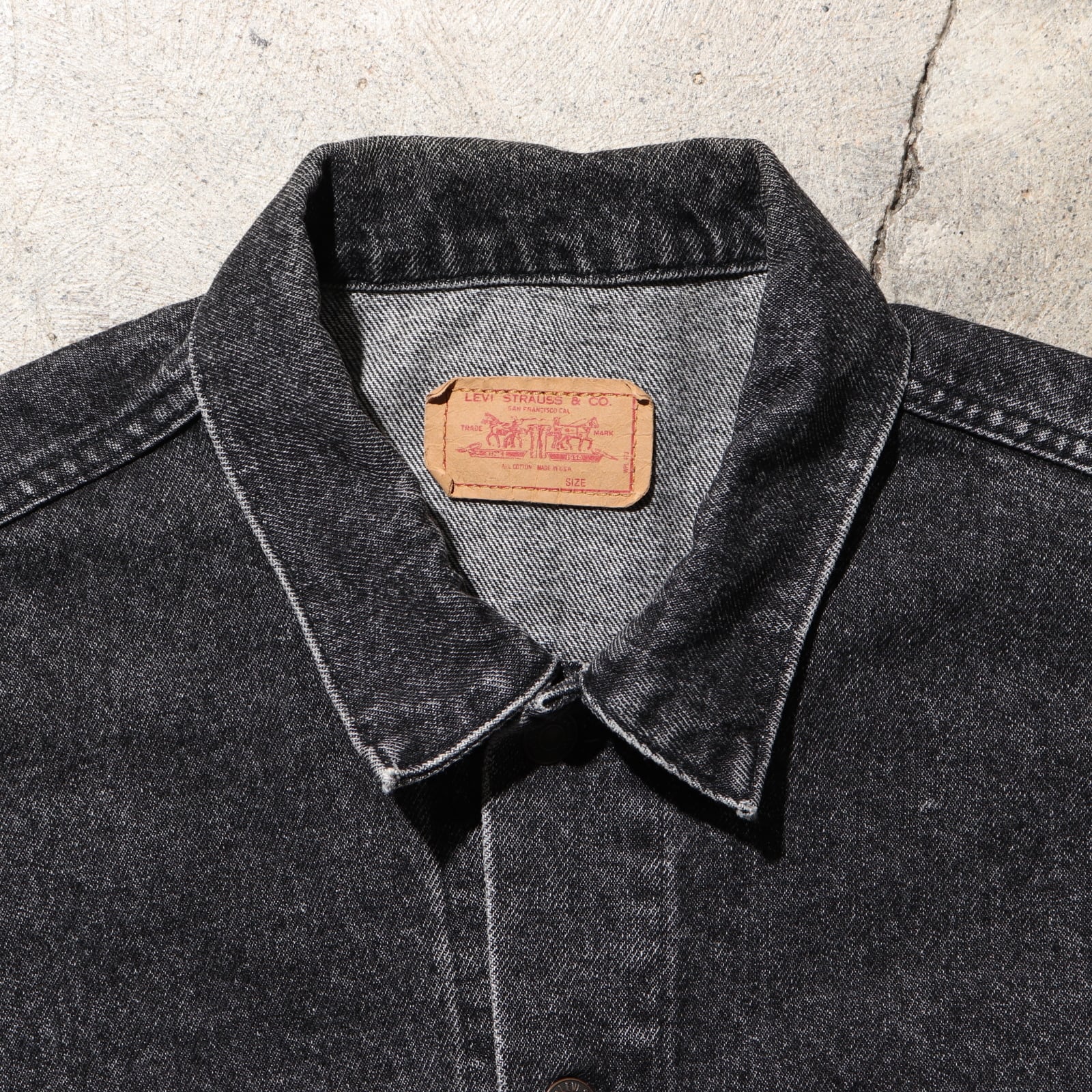 美品 XL 先染め 70507 USA Levi's ブラックデニムジャケット 