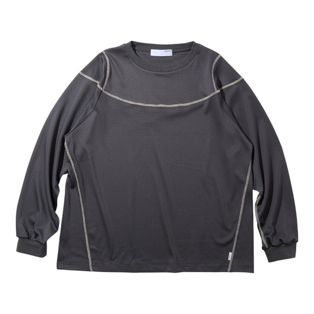 【Diaspora Skateboards】Stitched Mesh L/S Top (CHARCOAL)〈国内送料無料〉