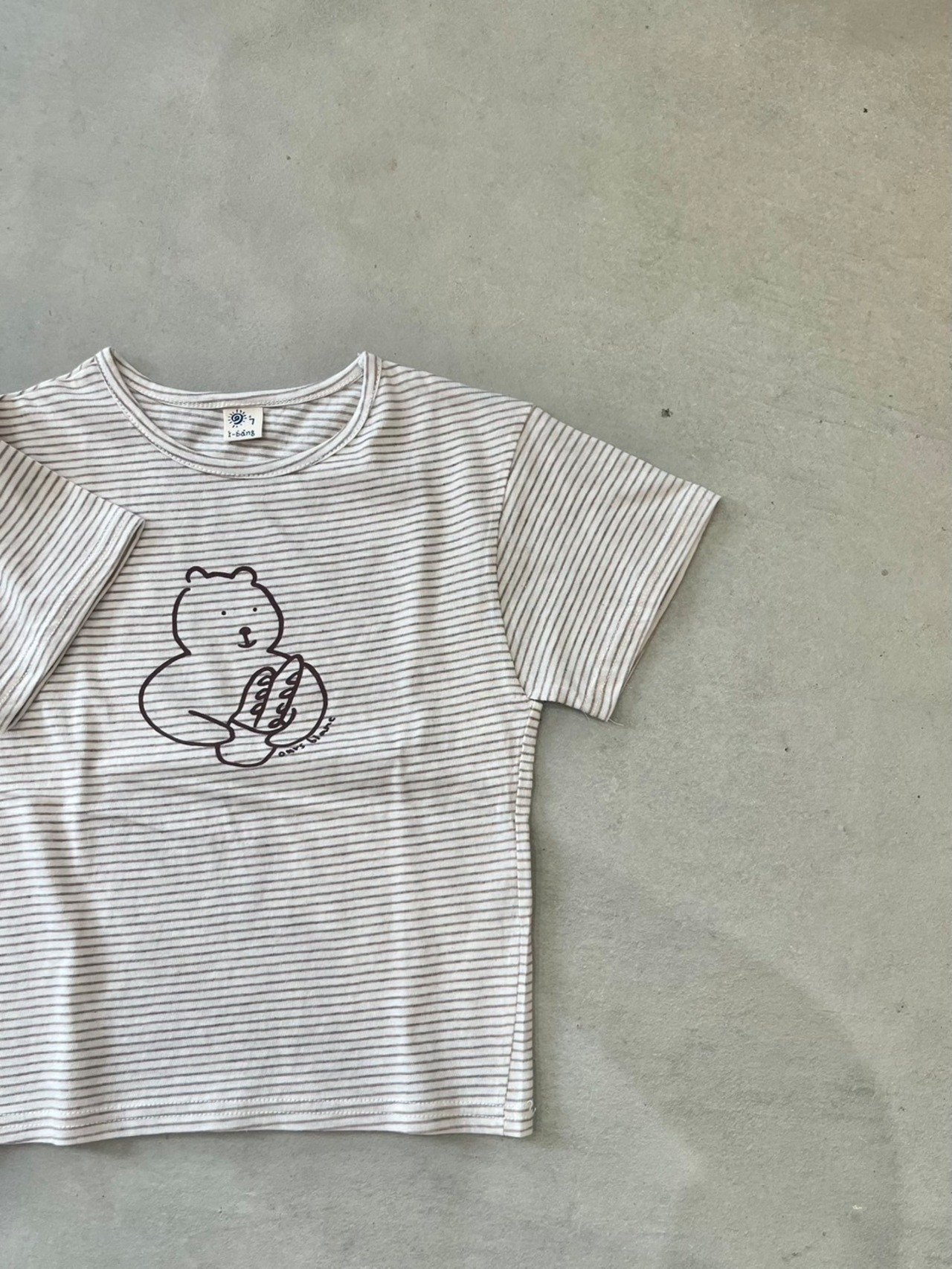 【I-bang】バゲットベア Tシャツ ベージュ 80~130cm - 2