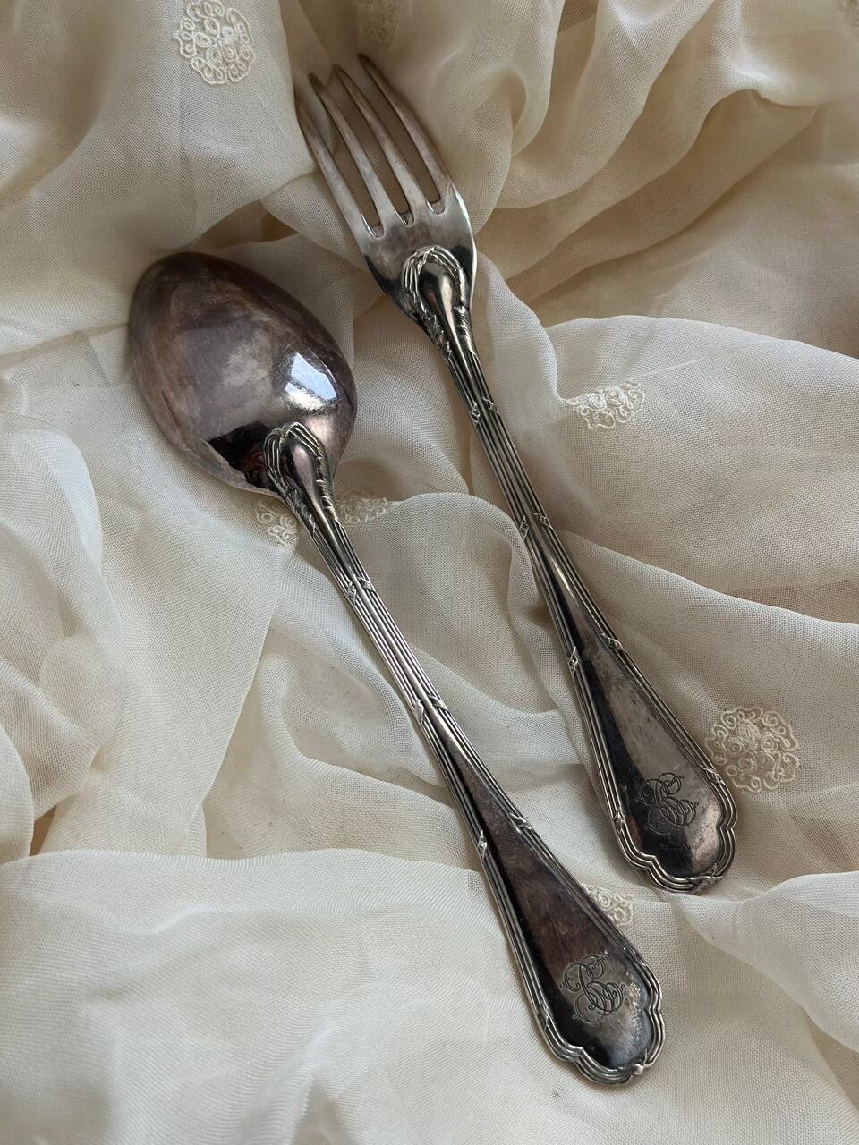 純銀プレート ディナーカトラリーセット 21cm 箱付き | Brocante de La