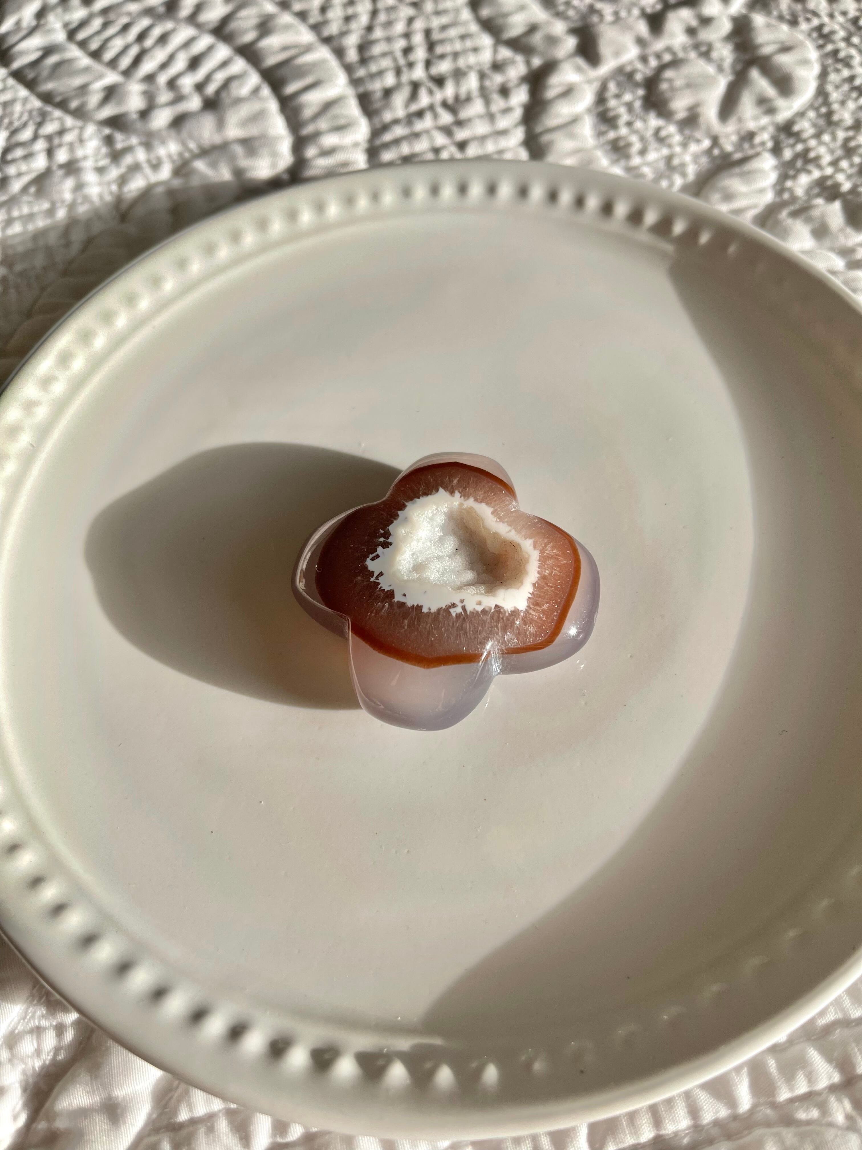 Fire agate druzy flower/フラワーシェイプアゲートドゥルジー