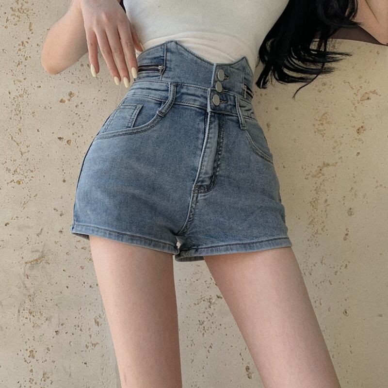 ブレストパンツ レディースサマーハイウェストジーンズ ショーツ スリム 夏物 ブルマー ドラファッションホール92300724929