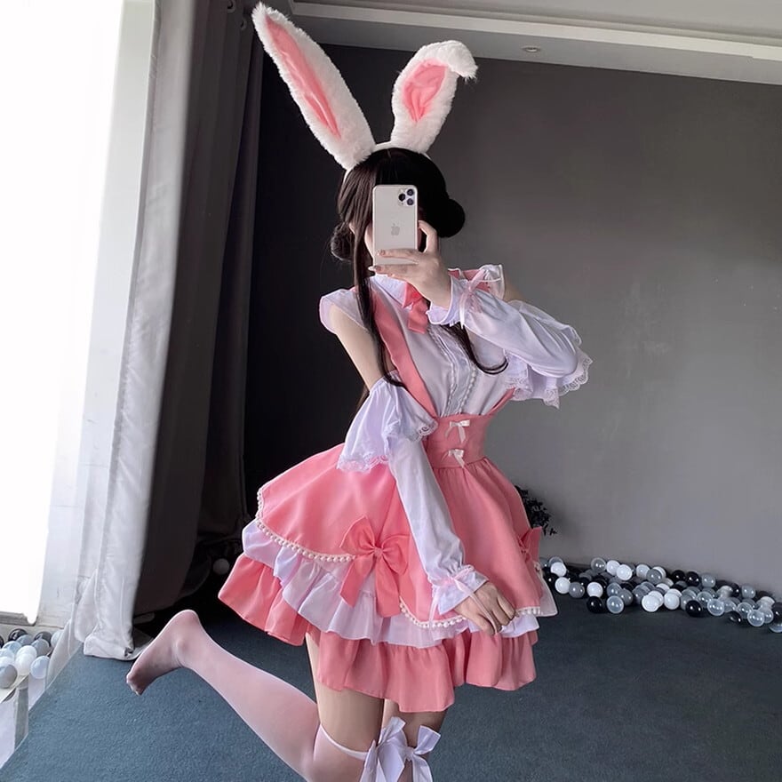 バニーガールコスチューム ピンク FREE size バニーガールコスチューム
