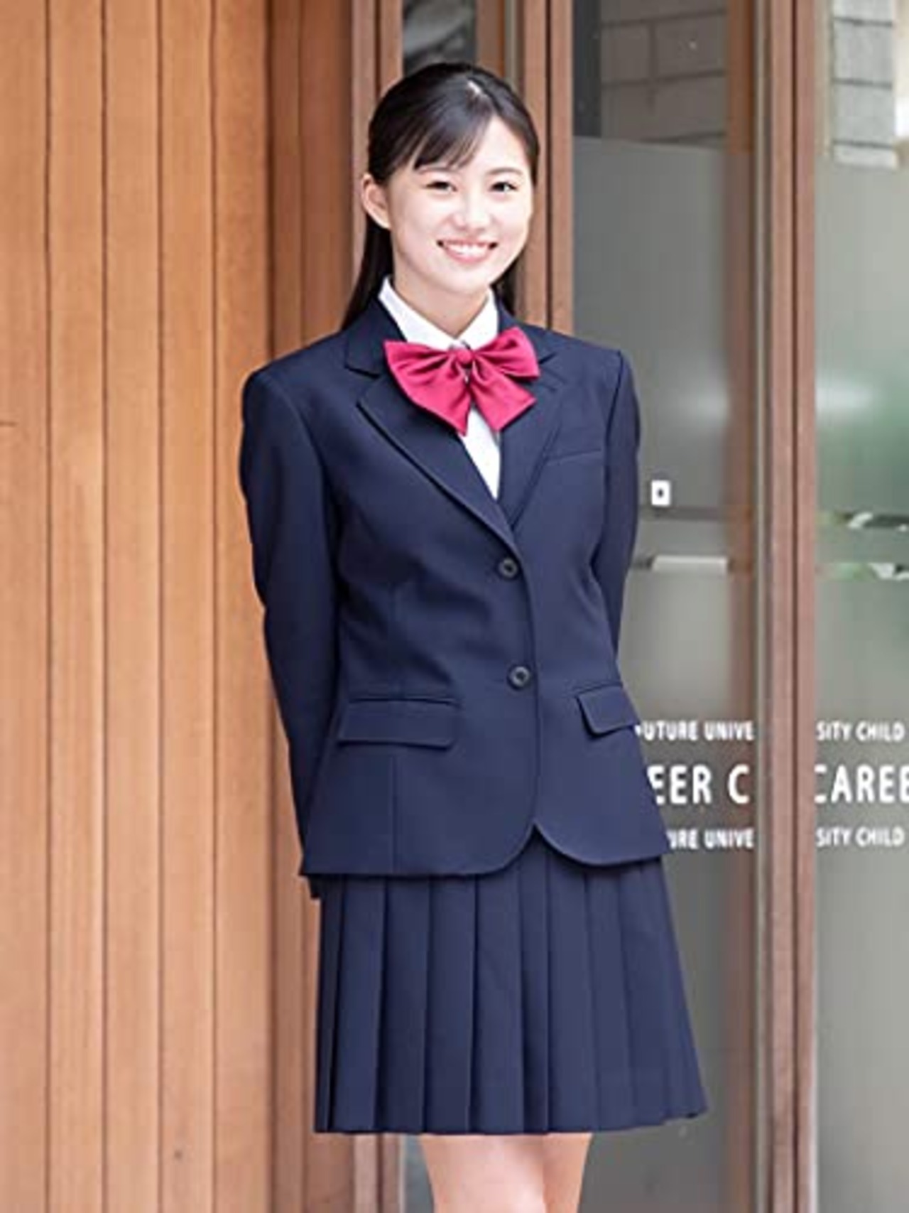 [SHUCLASS] スクールリボン 女子 制服リボン ボウタイ 蝶ネクタイ 蝶結び 調節可能 無地 学生服 赤色 中学生 高校生 せいふく 女子制服小物 多色選択でき (U213)