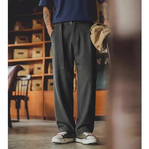 リラックスワイド ベルテッドストレートパンツ 2カラー 11368