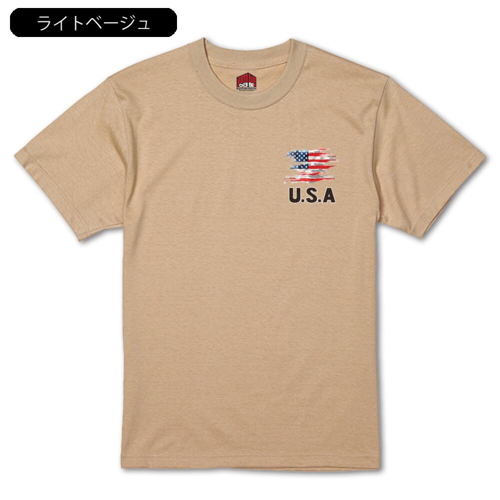 U.S.A：ワンポイント】 アメリカ国旗Tシャツ ワンポイントデザイン