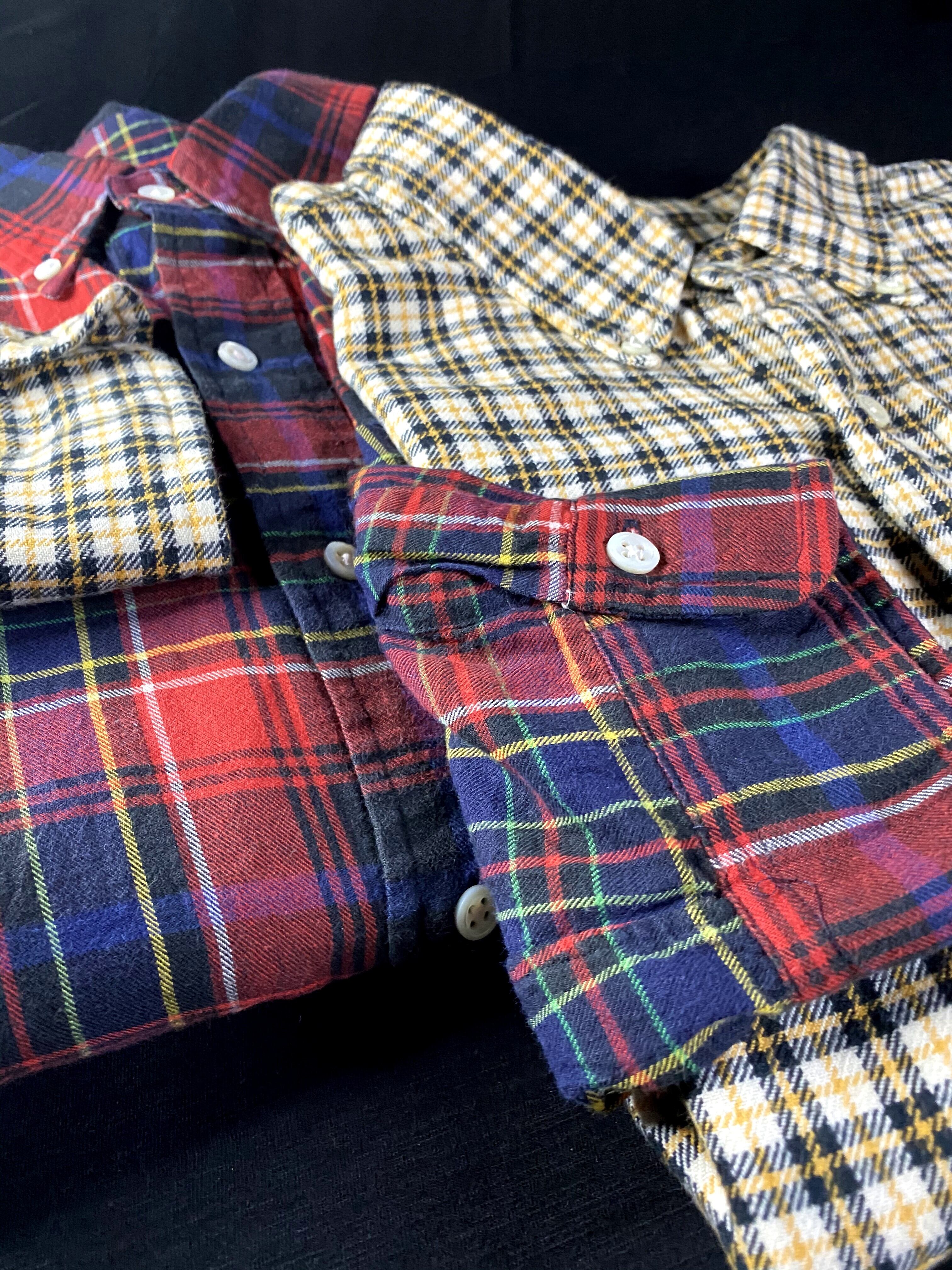 美品　ラルフローレン　フランネルシャツワンピ Ralph Lauren ［ラルフローレン］ リメイク フランネルシャツ シャツ