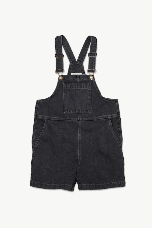 《main story 2024SS》Short Dungaree / Washed Black Denim