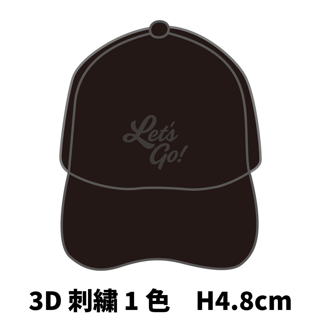 RUSUTSU〕〔Let's go〕キャップ ブラック/ホワイト | Hokkaido Rusutsu