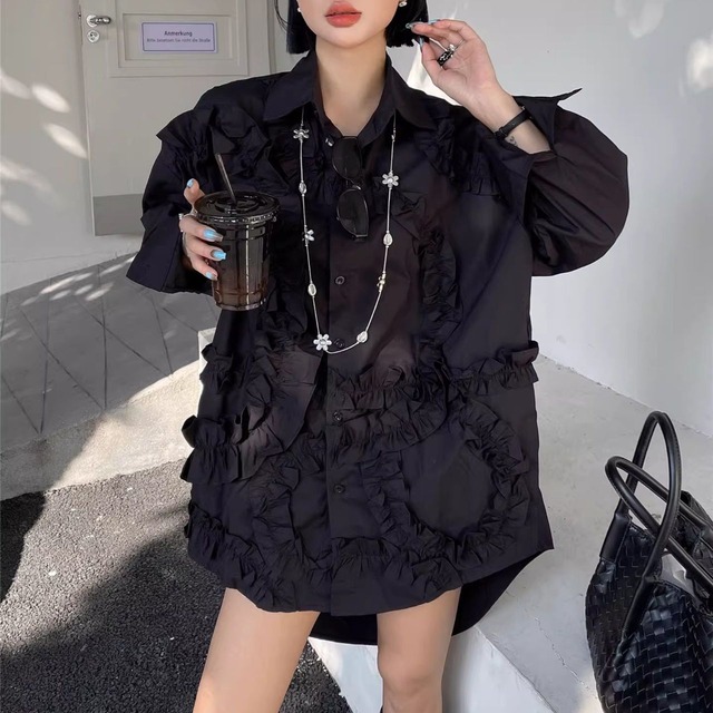 Frill Long Sleeve Shirt 01130