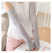 [Treeup] レースアームカバー UVカット 紫外線対策日よけ防止 日焼け止め 手袋 虫除け 紫外線カット 指なし 日よけ防止 日焼け止め 吸汗 紫外線対策 冷房 冷え対策 (両腕2枚組) グレー