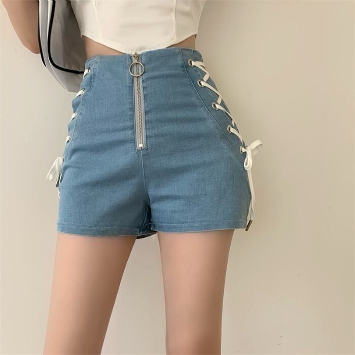 パンツ サマースタイルストレッチバンドショーツ ハイウェストウェスト エラスティック 伸縮 夏物 ブルマー ドラファッションホール78932654761