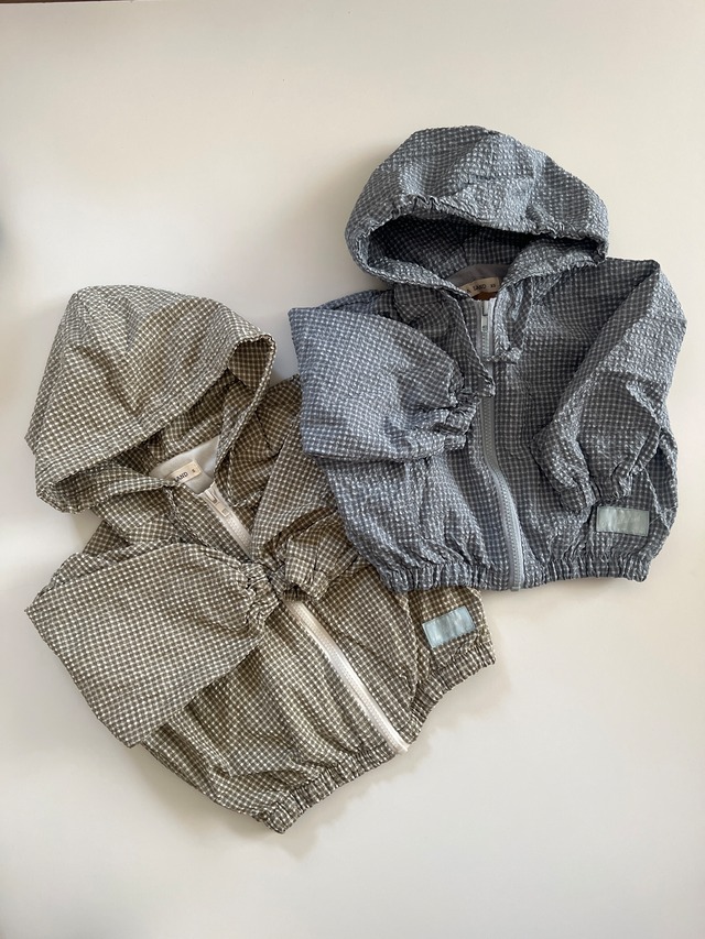 【即納】hoody check jumper