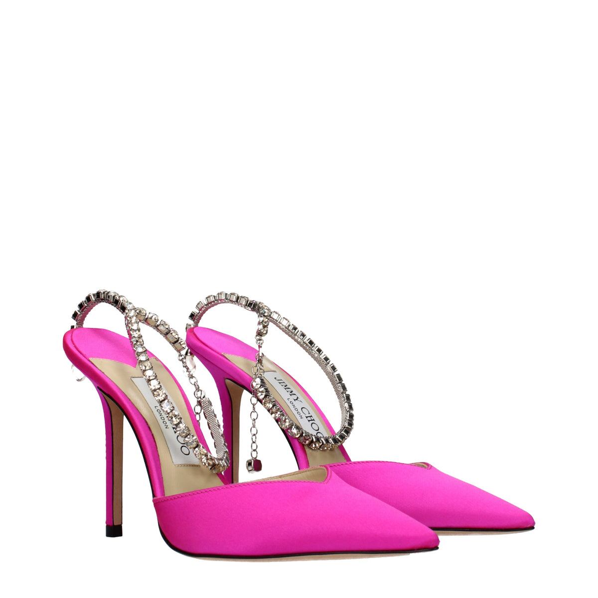 JIMMY CHOO ジミーチュウ レディース サンダル サテン フューシャピンク