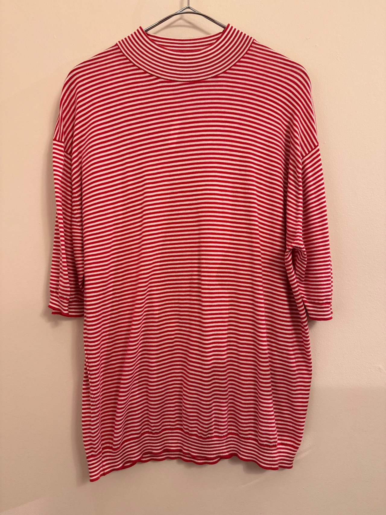 ハイネックレッドボーダーニット from England