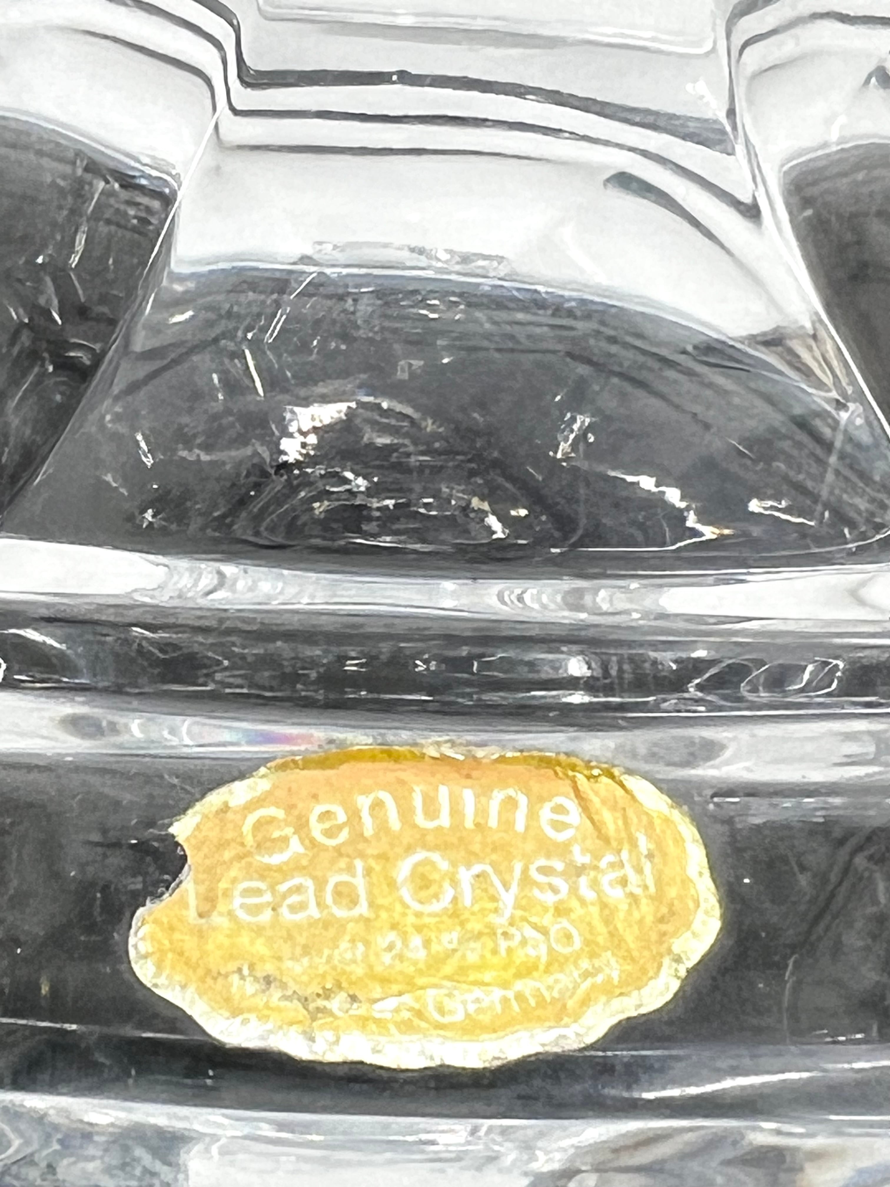 ドイツ製 Genuine Lead Crystal 大型クリスタル花瓶 ソリッド