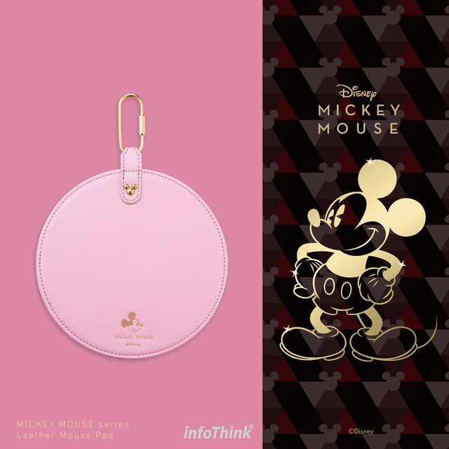 Infothink Disney公式 マウスパッド Mouse Pad レザー Leather ディズニー Disney ミッキーマウス Mickey Mouse ピンク Pink Imousepad Mkl Pink E Qualia イークオリア