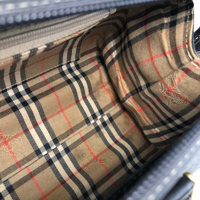 BURBERRY バーバリー ハンドバッグ ブラック ロゴプレート レザー ロールバッグ vintage ヴィンテージ オールド vmkueb