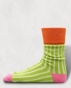 SHO WATABÉ / Cotton Needle-Out  stripes socks