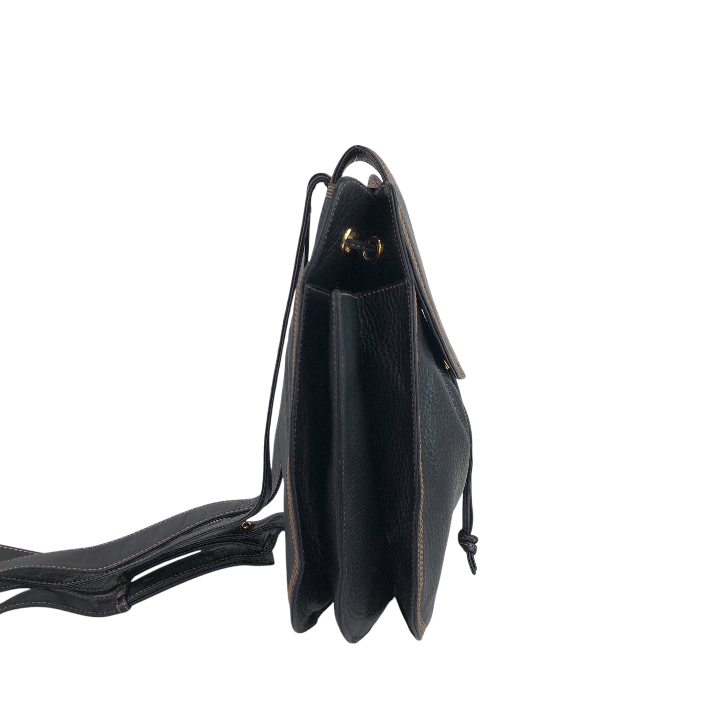 LOEWE ロエベ バックパック ブラック アナグラム レザー ステッチ