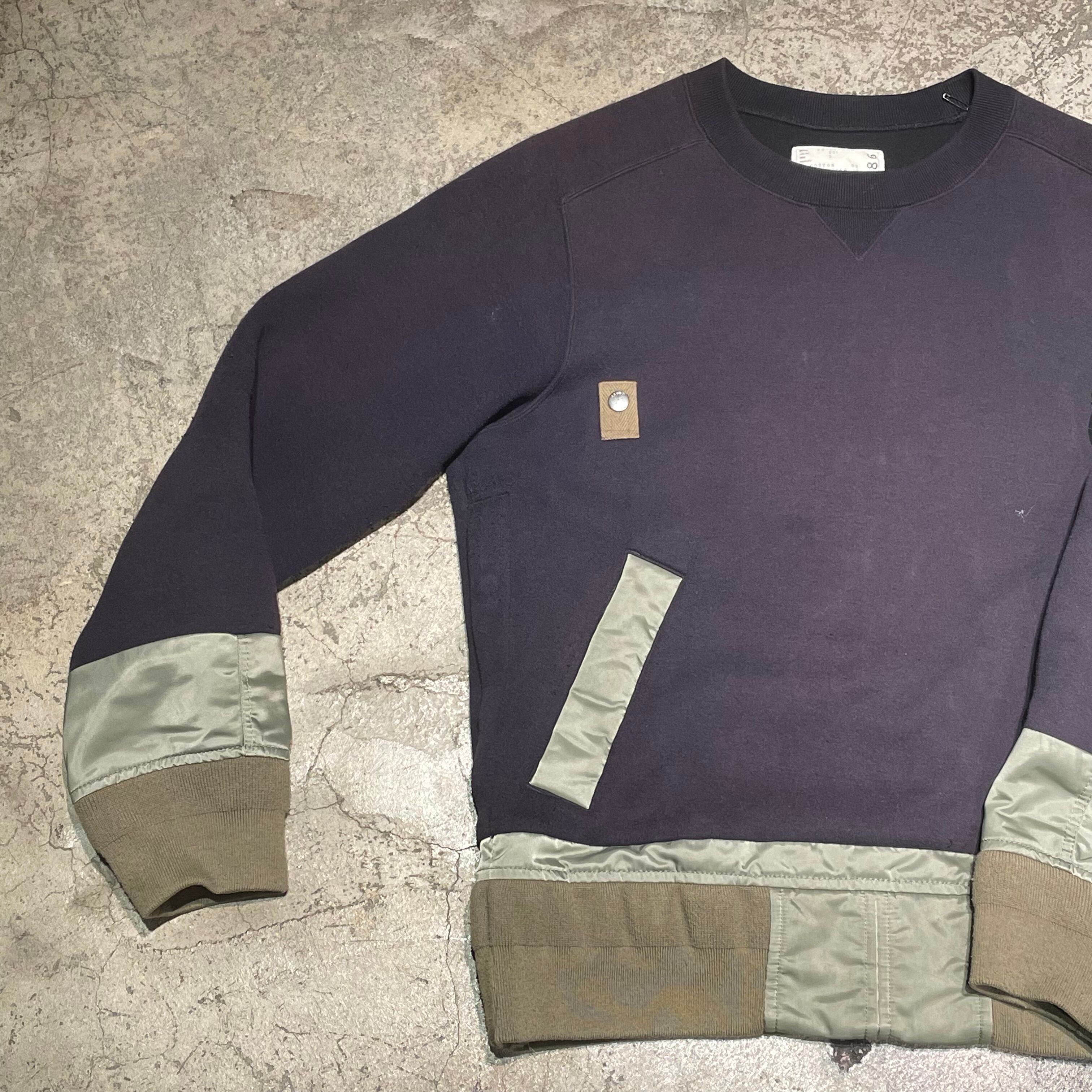 sacai サカイ 22-02786M 22SS Nylon Twill Mix Sponge Sweat Pullover 