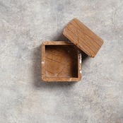 MARBLE SQUARE TRINKET BOX - Rainforest Brown marble