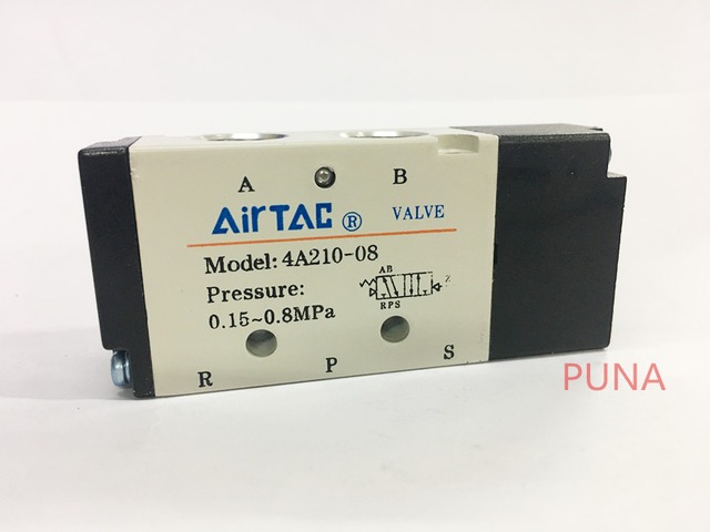 卸売airtacエアバルブ5ウェイ空気圧空気制御電磁弁4a210-08 1/4 "bsp pt1/4