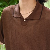 character design knit polo brown