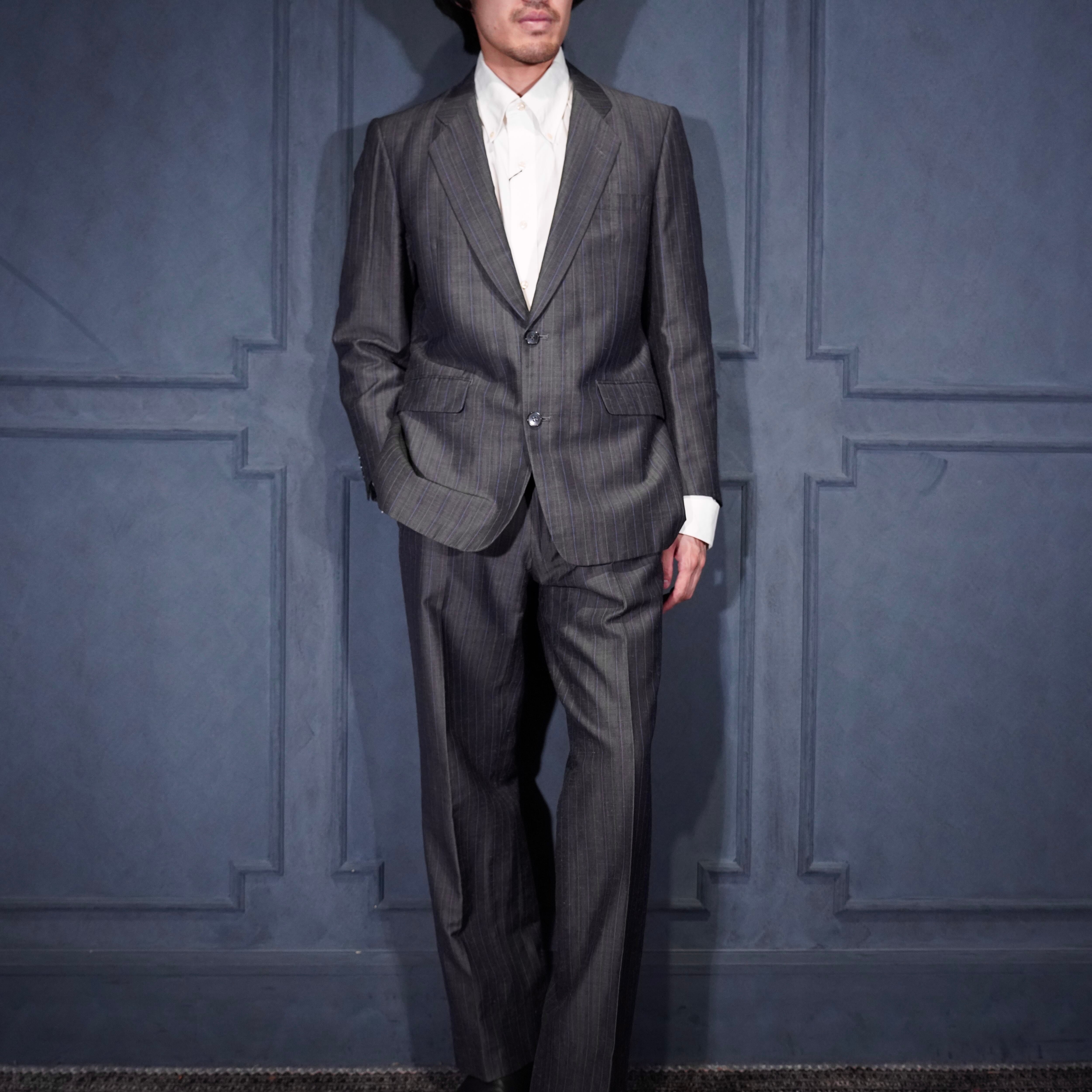 【美品】クリスチャンディオール セットアップ チェック ストライプ Christian Dior STRIPE PATTERNED DESIGN SET UP SUIT/クリスチャン