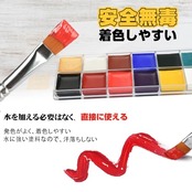 Chisafly フェイスペイント 12色セット ボディペイント 絵の具 マタニティペイント 顔ペイント 白塗り 安全 無毒 エコ メイク ブラシ6本 コスプレ 仮装 ハロウィン クリスマス