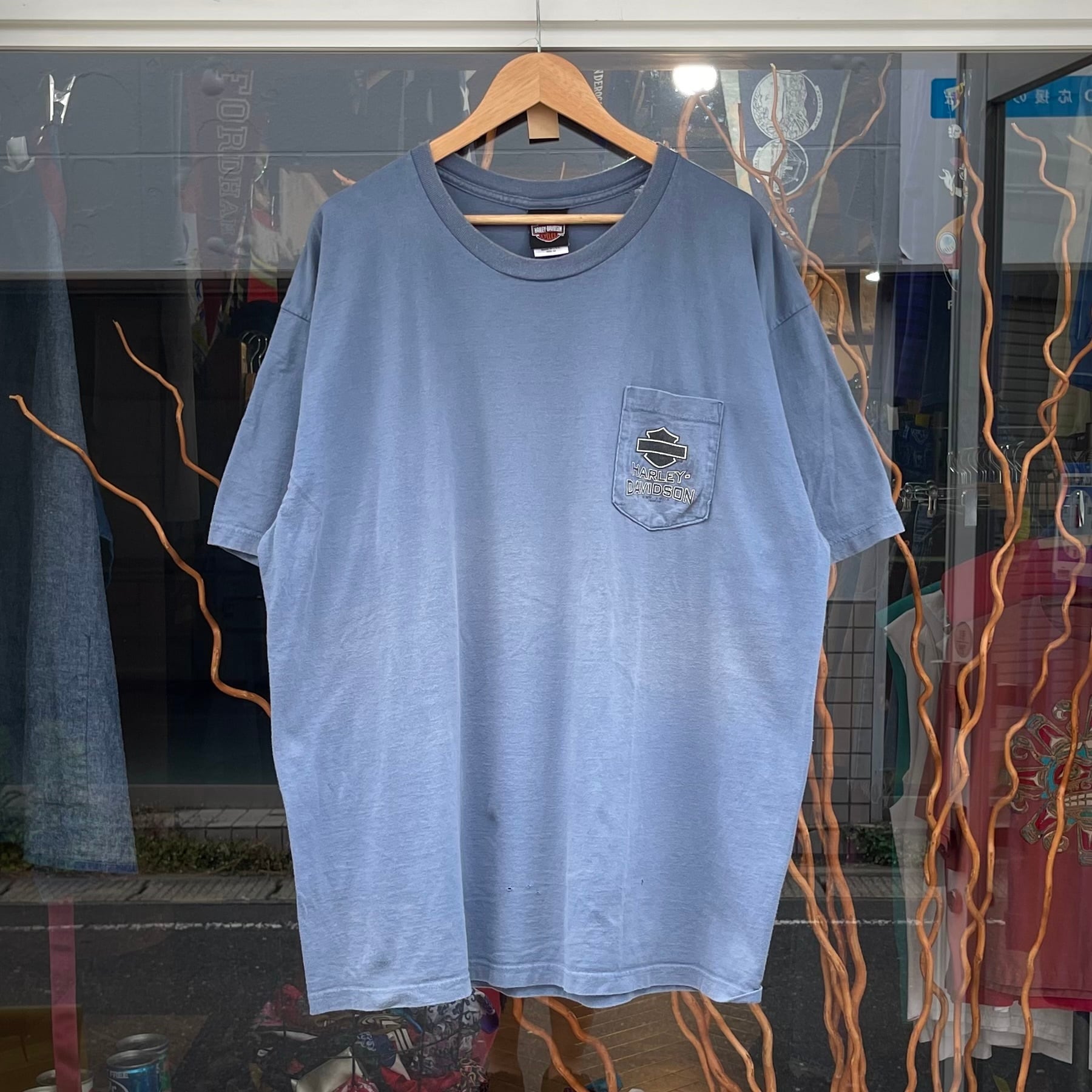 【Sz:2XL】USA製 00s HARLEY DAVIDSON 『Waynesville, NC』 ポケットTシャツ