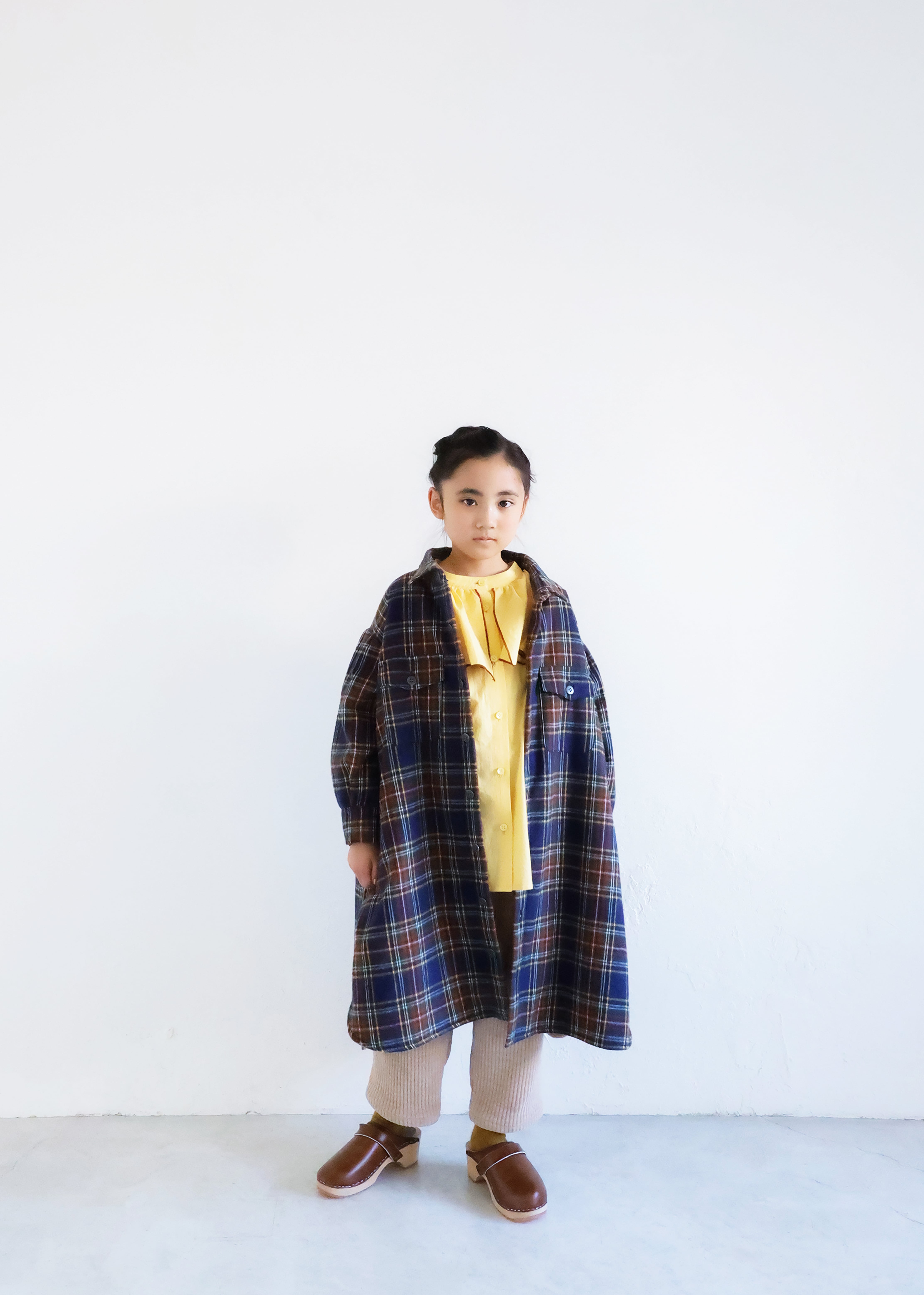 【24AW】michirico(ミチリコ)Big flannel shirts check coat ネイビーチェック【S・M】コート アウター