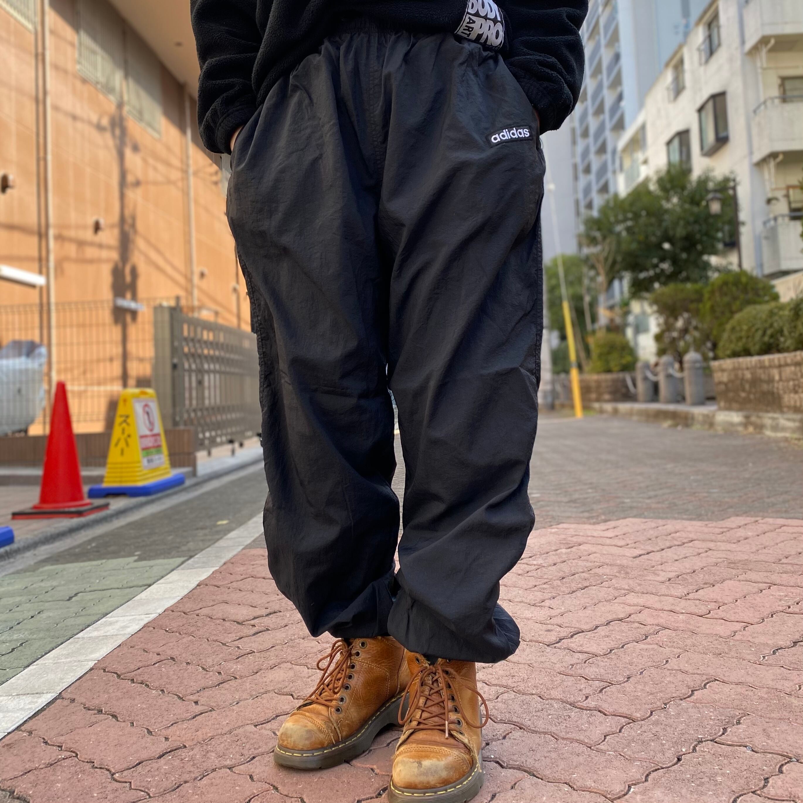 size : XL 【 adidas 】アディダス ナイロンパンツ トラックパンツ 黒 ...