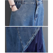 デニム 切替デザイン ラップスカート00153