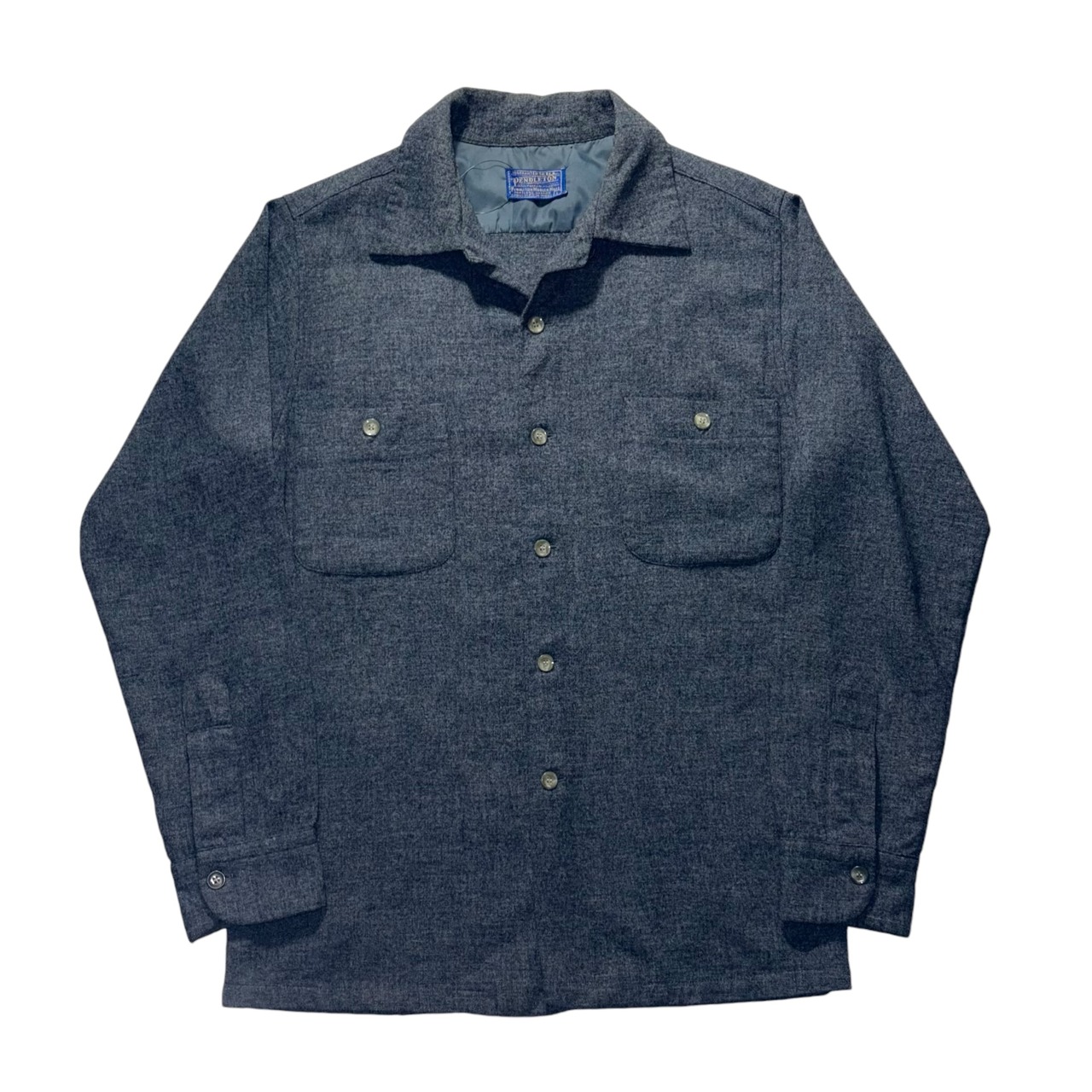 vintage 1960’s PENDLETON solid gray open collar shirt