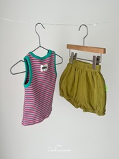 【即納】Neu 26/SM ボーダータンクトップ　ピンク/Sサイズ｜夏服｜韓国子供服