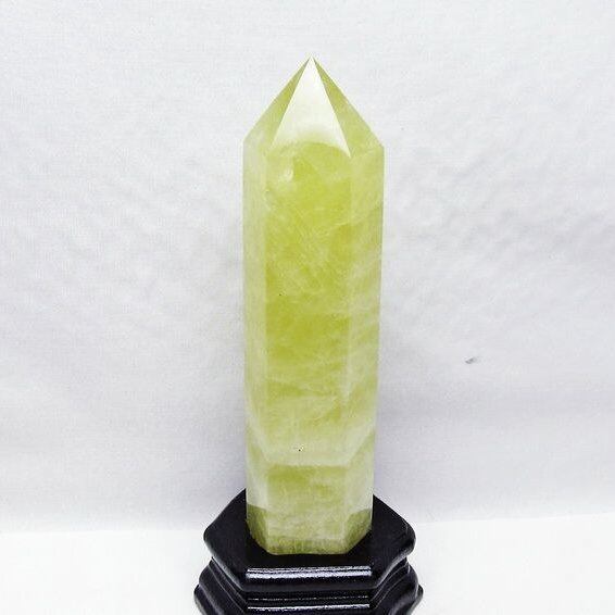 シトリン 六角柱 シトリンクォーツ ポイント 台座付属 一点物 152-4148