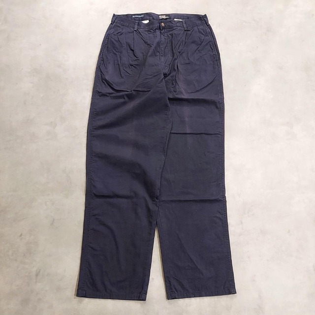 ポロバイ ラルフローレン W34 ポロチノ 90s USA製 紺 16673