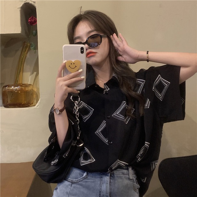 【MumuIns 】 オバーサイズシャツ　A0014